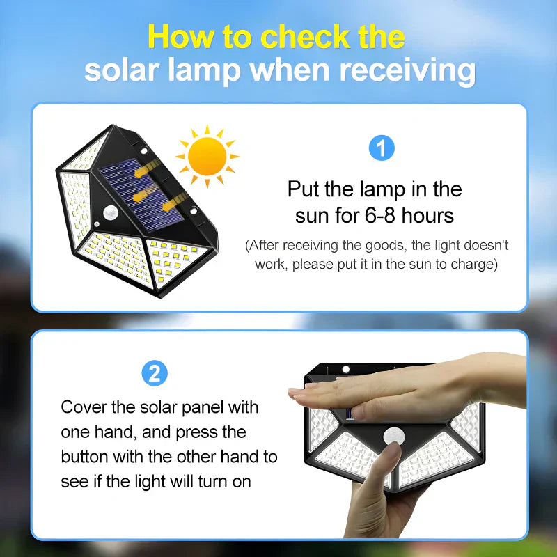 Wallmounted 100 Led's Solar Sensor Light