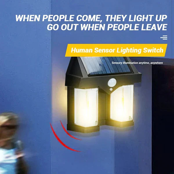 Double Head Antique Solar Sensor Wall Lamp