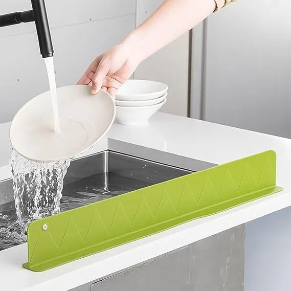 Kitchen Sink Splash Guard - Soft Silicone - Large Size - 16 Inch - Double Suction