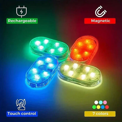 7 Color  Magnetic Car Interior Stobe Lights With Remote Control