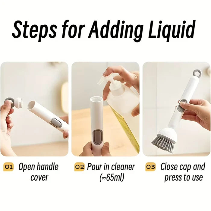 Adjustable Soap Dispensing Dish Brush for Sink & Cookware