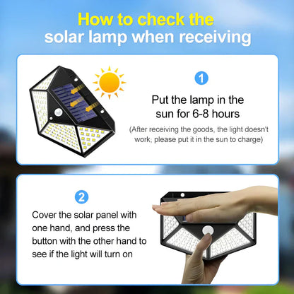 Wallmounted 100 Led's Solar Sensor Light