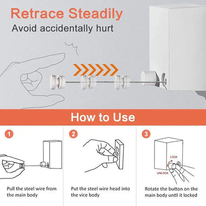 Retractable Clothesline with Secure Lock