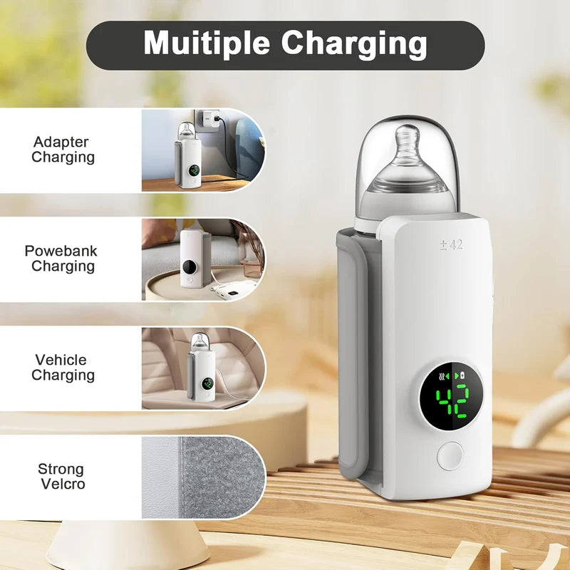 Portable Baby Bottle Warmer – Fast USB Rechargeable