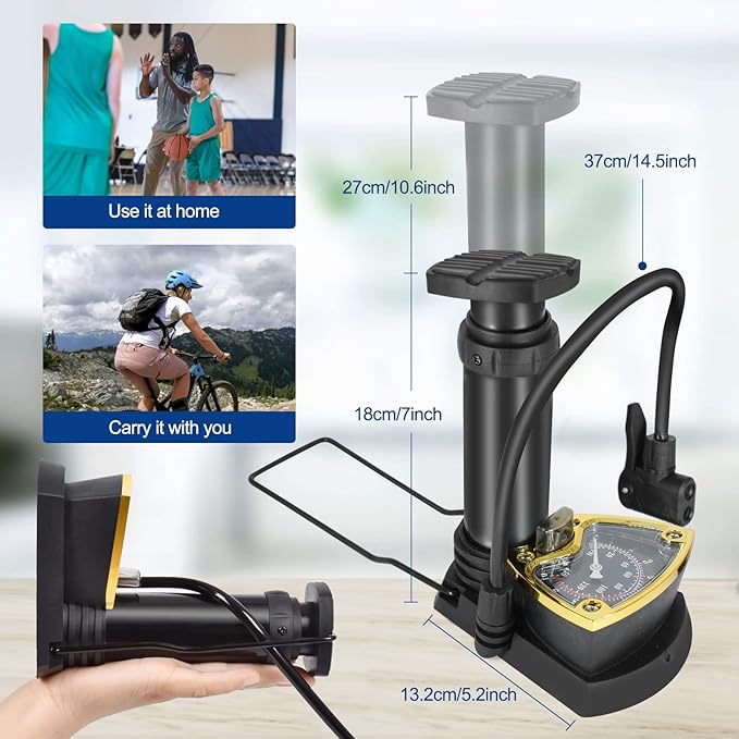 Portable High Pressure Foot Tyre Inflator Pump