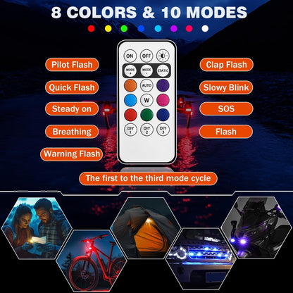 7 Color  Magnetic Car Interior Stobe Lights With Remote Control