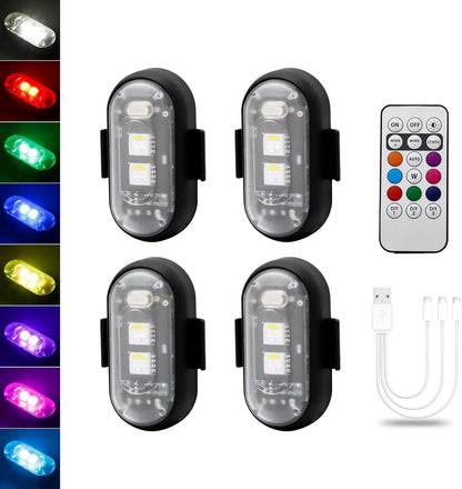 7 Color  Magnetic Car Interior Stobe Lights With Remote Control
