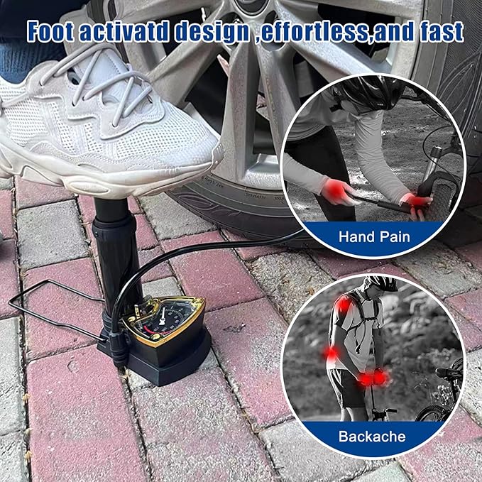 Portable High Pressure Foot Tyre Inflator Pump