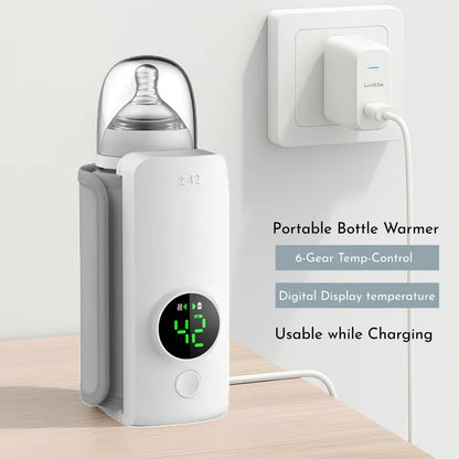 Portable Baby Bottle Warmer – Fast USB Rechargeable