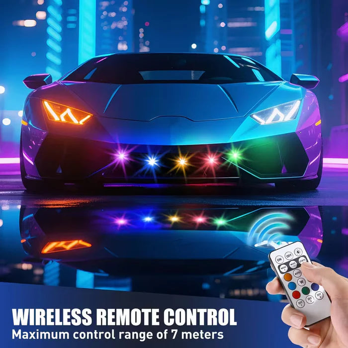 7 Color  Magnetic Car Interior Stobe Lights With Remote Control