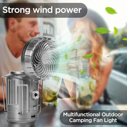 3 in 1 Portable Solar Outdoor Led Camping Lantern with Fan