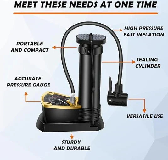 Portable High Pressure Foot Tyre Inflator Pump
