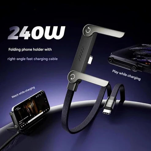 240W USB-C Fast Charging Cable with Foldable Stand